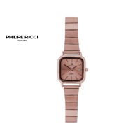 PhiLipe Ricci Jam Tangan Wanita Kecil Analog 100% Oriinal Tali Rantai Stainless steel Dial Kotak Sim