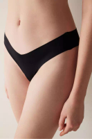 Penti Laser Cut Micro V Shape Black Brazilian Panties