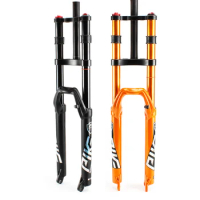 Bicycle Double Crown Fat Fork Air Hydraulic Lock Out QR 26 27.5 29 MTB Mountain Bike Suspension Front Fork