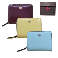TORY BURCH TORY BURCH 經典logo亮皮零錢短夾多色可選贈母親節送禮袋(贈母親節送禮袋母親節送禮)