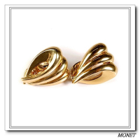 MONET 金色縷空貝型夾式耳環(金色)