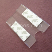 Wall Mount Self-adhesive Acrylic Sign Holder, price tags post label ID card rack shelf talker clear advertising display frame