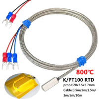 Stainless Steel PT100\K Pasted Type Surface Measurement patch temperature Sensor 1-20m Shielded Cable 3 Wire thermal resistance