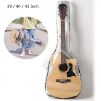Guitar Bags Transparent Acoustic Guitar Bag Double Straps Gig Case Waterproof Backpack for 39 / 40 / 41 Inch Acoustic Guitar