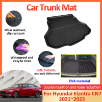 For Hyundai Elantra Avante i30 Sedan CN7 2021~2023 Anti-dirty Waterproof Rear Boot Cargo Mat Trunk Floor Mat Carpet Accessories
