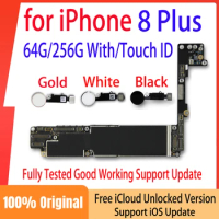 Motherboard For iPhone 8 Plus with Touch ID Unlocked Original 256gb No ID Account Mainboard Support iOS Update 64gb Logic Board