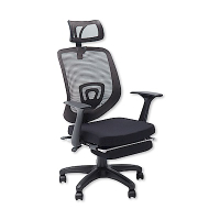 完美主義 高背頭靠伸縮腳墊電腦椅(7色)-65.5x50x125