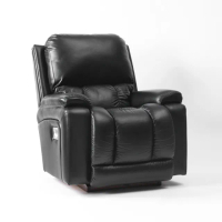 【HOLA】La-Z-Boy 單人全牛皮沙發/電動式休閒椅1HT530-黑色(1HT530-黑色)