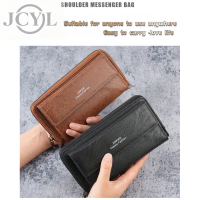Men's business clutch bag, large-capacity zippered multi-card slot wallet, men's long wallet, men's