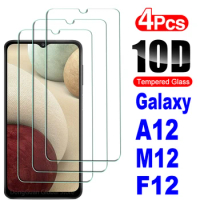 2/4Pcs 10D Tempered Glass For Samsung Galaxy A12 M12 F12 A12 Nacho Screen Protector Glass Film
