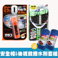 日本SOFT99 安全帽鏡片鍍膜+後視鏡撥水劑套組(送CARBUFF擦拭布兩條)