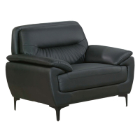 文創集 波達現代灰透氣PU皮革單人座沙發椅-102x80x82cm免組