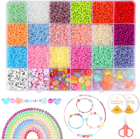 iyark 10525Pcs Clay Beads Bracelet Making Kit Friendship Bracelet Kit Flat Polymer Clay Beads for Je