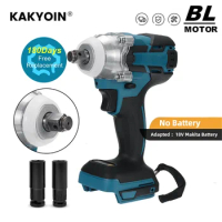 Cordless Brushless Electric Impact Wrench 520N.m Rechargeable 1/2 Socket Wrench Screwdriver Power Tools for 18V Makita Battery