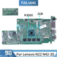 For Lenovo Ideapad N22 N42-20 N3060 Laptop Motherboard HSB J E89382 DANL6CMB6F0 SR2KN 2GB Notebook Mainboard