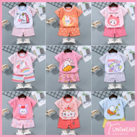 UNIWEAR Baju Anak Perempuan 1Set Baju Bayi Perempuan Stelan Bayi Import Setelan Anak Bayi Motif Kara