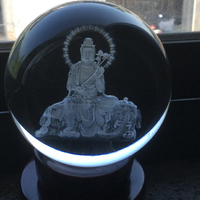 十二生肖八大守護神普賢菩薩水晶球擺件佛教供奉內雕灑柜家居裝飾