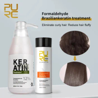 PURC Brazilian Keratin Hair Treatment 100ml Purifying Shampoo Anti Frizz Straightening Smoothing Shinning Repair Dry Hair