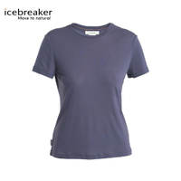 【Icebreaker 女 Core 圓領短袖上衣《石墨灰》】0A56Y4/排汗衣/短T/羊毛衫