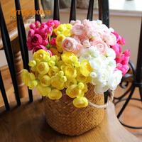 仿真山茶花手札花 客廳餐桌裝飾絹花束擺設假花花藝擺件