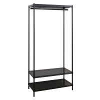 【品樂生活】35X90X180CM洞洞板三層單桿衣架組/鐵架衣櫥/衣櫥架/波浪衣櫥/衣櫥櫃