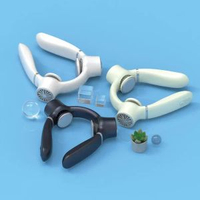 usb迷你小風扇掛脖冷氣機 行動式電風扇摺疊露營無葉掛脖風扇