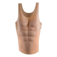 Men Hunk Corset Silicone Fake Chest Muscle Pectoralis Sexy Belly Artificial Simulation Cosplay Dress Body Shaper latex underwear