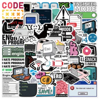 10/50PCS Funny Programming Meme Stickers Java JS Php Docker Html Cloud Language Decals Computer Laptop 404 Network Error Sticker