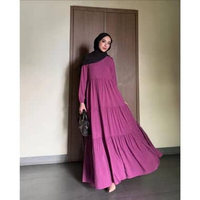GONEGANI OFFICIAL - Dress Wanita Simple Bahan Soft Viscose Rayon Amara Dress Basic XL Magenta