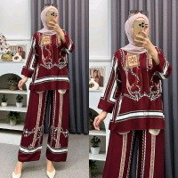 Stelan Wanita Terbaru Kekinian One Set Rayon Motif Baju Setcel Dewasa Busui Bumil Outfit Berhijab Ny