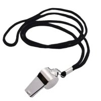 Stainless Steel Whistles Referee Sport Rugby Metal Whistle With Rope Party Training Soccer Football Basketball Cheerleading Tool