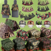 Camouflage Airdrop Box Building Blocks SWAT WW2 German Army Soldiers Figures Fabric Coat Accessories Tent Helmet Bricks Toys