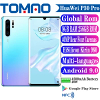 New HuaWei P30 Pro Global ROM SmartPhone 6.47" Android 9 HiSilicon Kirin 980 4200mAh 40W Google Play 40MP Rear Four Caremas NFC