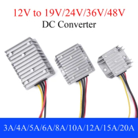DC 12V to 19V/24V/36V/48V Power Converter 3A 5A 8A 10A 12A 15A 20A Auto Boost Regulator Step-Up Voltage Supply Module For Car