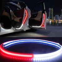 2pcs LED Car Door Opening Warning Atmosphere Light Strip 120cm Decoration Welcome Decor Ambient Lamp Safety Auto Accessories 12v