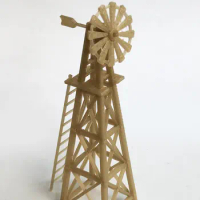 Outland Models Country Farm Windmill (Gold) HO Scale 1:87 Railway Layout