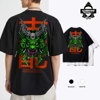 JAPAN style Cotton Casual tshirt oversize Samurai Black White dominate retro