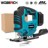 WOBERICH 18V Brushless Jig Saw Electric Jigsaw Adjustable Blade Woodworking 2900RPM 65mm Power Tool for Makita 18V Battery