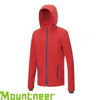 【Mountneer 山林 男款 輕量防風SOFTSHELL外套《紅》】22J11/防水/彈性佳/機能外套