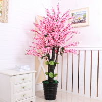 大型仿真花客廳擺設裝飾品桃樹盆栽落地花室內樹假塑料植物大盆栽