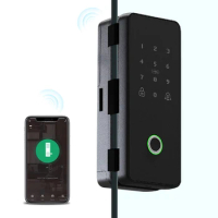 Electric Fingerprint Smart Tuya App Digital Small Glass Sliding Door Lock Card Intelligent Keyless Door Lock