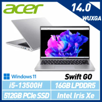 【13代新機】Acer 宏碁 Swift GO SFG14-71T-55QB 銀 14吋 觸控輕薄筆電