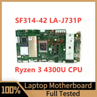 FH4FR LA-J731P Mainboard For Acer SF314-42 Laptop Motherboard With Ryzen 3 4300U CPU 100% Full Tested Working Well