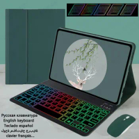 Rainbow Backlit Wireless Keyboard for Huawei Matepad SE 10 4 Case 2023 Stand for Huawei Matepad SE AGS5-W09 Case L09 10.4 inch