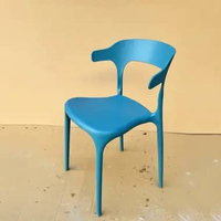 JF-Kursi makan dengan sandaran tangan Kursi Cafe Kursi Minimalis , Meja makan dan kursi CY-501biru g