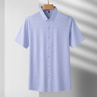 New Arrival Fashion Super Large Summer Men's Checkered Men's Striped Short Sleeve Shirt Plus Size XL 2XL 3XL 4XL 5XL 6XL 7XL