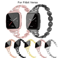 Luxury Metal Straps for Fitbit Versa 2/Fitbit Versa Lite Bands Bracelets Jewellery Watchband for Fitbit versa Smart Watch Woman
