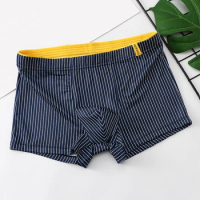 Comfortable Male Panties Men's Boxer Shorts Breathable Elastic Material Stripe Pattern Ideal for Daily Lingerie All Season Wear
