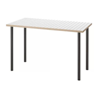 LAGKAPTEN/ADILS 書桌/工作桌, 白色 碳黑色/深灰色, 120 x 60 公分