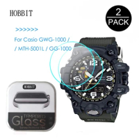 2PCS For Casio GWG-1000 GG-1000 MTH-5001L GWG100GB 0.3mm 2.5D Tempered Glass Screen Protector Watch Screen Guard Protective Film